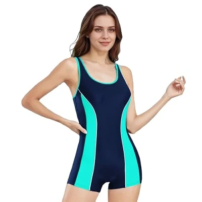 Afbeelding van BEACHKINI zwempak Dames badpak uit één stuk Open rug Concurrerende badmode,Tibetaans groen,38