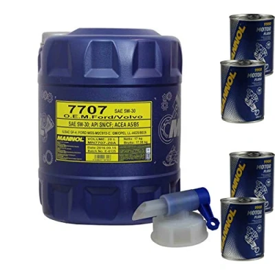 Afbeelding van MANNOL 7707 5W 30 Motorolie, 20 liter, 4x flush additief