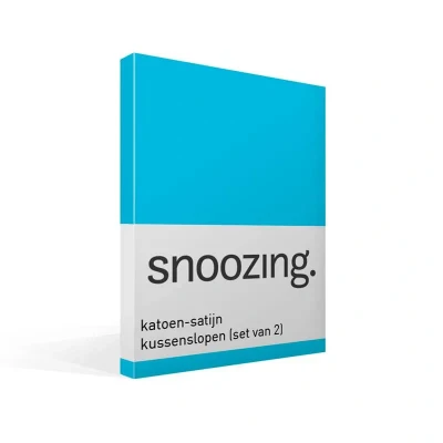 Afbeelding van Snoozing Katoen satijn Kussenslopen Set van 2 60x70 cm Turquoise