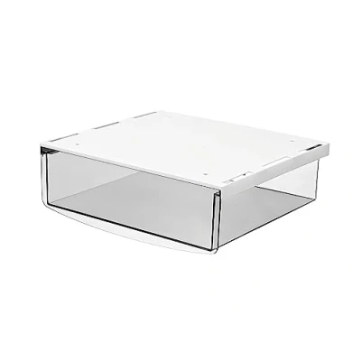 Afbeelding van Tuka TKD8605 1X Onderbureau, 24 x 21 8 cm, zelfklevende laden, verborgen onderbouwlade, opbergdoos onder bureau, gebruiksvoorwerpen, pennenbox, transparant