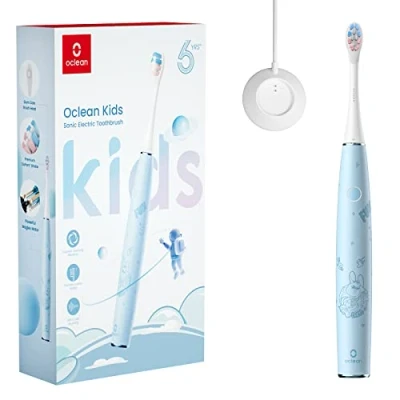 Afbeelding van Oclean Kids Elektrische Tandenborstel Calciumfluoride Borstelharen Tegen Gaatjes Ultrastille Poetservaring Blauw C01000362