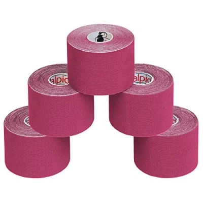 Afbeelding van ALPIDEX 5 Stuck Kinesiology Tape Veel kleuren m x cm Toepassingsfolder Elastisch Waterdicht Huidvriendelijk Fysio Spier Set, Kleur:Roze