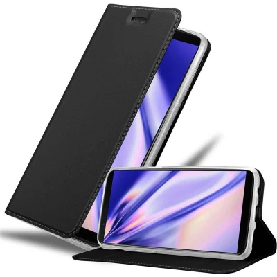 Afbeelding van Cadorabo Hoesje geschikt voor OnePlus 5T in CLASSY ZWART Beschermhoes met magnetische sluiting, standfunctie en kaartvakje Book Case Cover Etui