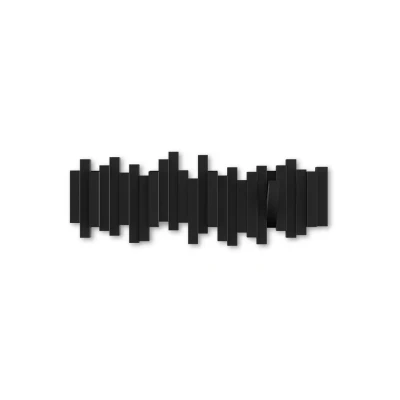 Afbeelding van Umbra Wandkapstok Sticks Met 5 Ophanghaken Zwart 49,5x18,4x2,5cm