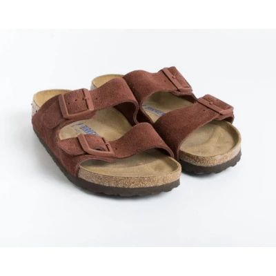 Afbeelding van Birkenstock maat 41 Arizona Dames Slippers Chocolate Suede Narrow fit