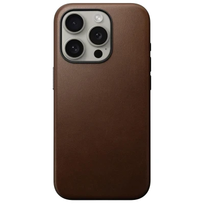 Afbeelding van Nomad Modern Leather Case Magsafe iPhone 15 Pro bruin NM01614685