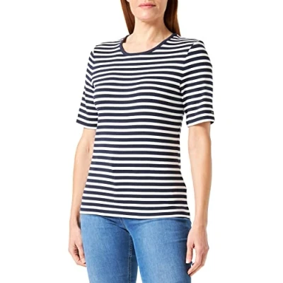 Afbeelding van GANT SLIM Striped Tshirt print, Dames, Maat: XS, Evening blue