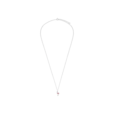 Afbeelding van Lucardi Kinder Zilveren kinderketting flamingo emaille Ketting 925 Zilver Zilverkleurig 38 cm