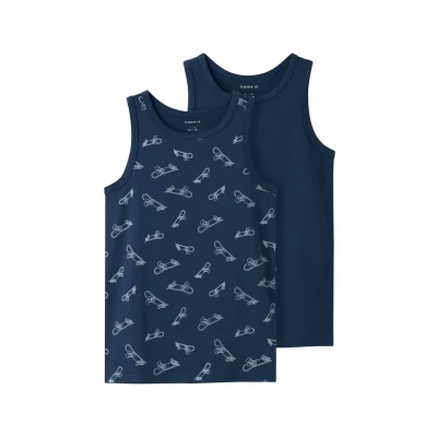 Afbeelding van Name It kids jongens ondergoed TANK TOP 2P Titan SKATER w/