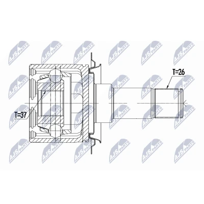 Afbeelding van Homokineet reparatie set, aandrijfas NTY NPW ME 094