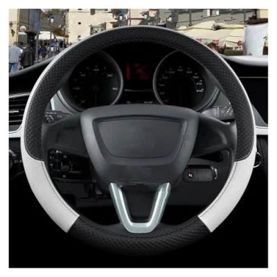 Afbeelding van Autoaccessoires Stuurhoes Voor Seat Altea 2004 2005 2006 2007 2008 2009 2010 2011 2012 2013 2014 2015 Auto PU Leer Antislip Accessoires Autostuurhoes(Wit)