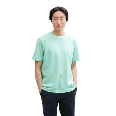 Afbeelding van TOM Tailor MIT Struktur Tshirt basic, Heren, Maat: Medium, Bright mint green