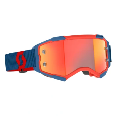 Afbeelding van Scott 2024 Fury Crossbril Donker Blauw / Fluor Rood (Lens: Oranje Chrome Works)