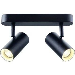 Afbeelding van Slv noblo wand en plafondopbouwarmatuur dubbel rond 2000 3000k 15w dim to warm phase 36graden zwart 1008707