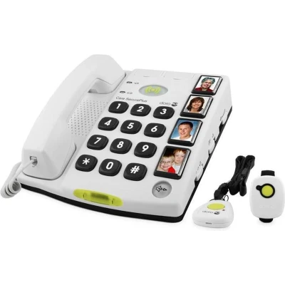 Afbeelding van Doro Secure 347 seniorentelefoon met SOS alarm halszender en polsband