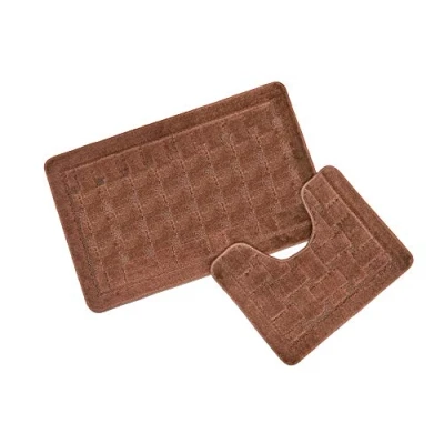 Afbeelding van Emma Barclay Orkney Crosshatch 2 stuks Badset in Blush Pink Mat 45x75cm/ Voetstuk 45x45cm