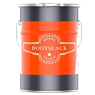 Afbeelding van BEKATEQ BE 400 Premium bootlak, kleurloos, zijdemat, 5 liter, blanke lak voor hout, schepen, meubels, zeer belastbare en weerbestendige parketlak, trappenlak, jachtlak, binnen buiten