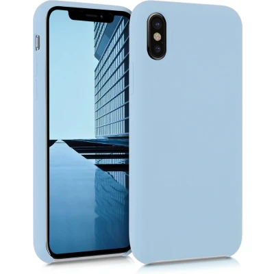 Afbeelding van kwmobile telefoonhoesje geschikt voor Apple iPhone X Hoesje met siliconen coating Smartphone case in pastelblauw