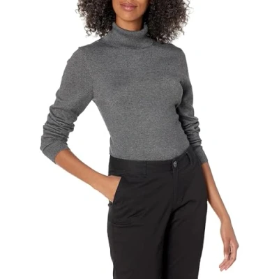 Afbeelding van Amazon Essentials Women&#039;s Lichtgewicht coltrui met lange mouwen en klassieke pasvorm (verkrijgbaar in Grote maten), Houtskoolzwart, 4XL maten