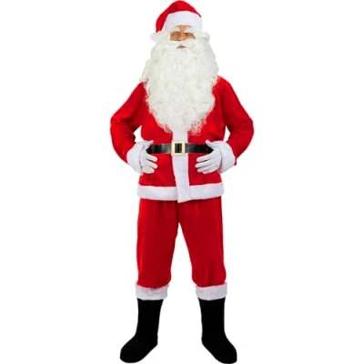 Afbeelding van FUNIDELIA Deluxe Kerstman Kostuum voor Mannen Maat: 3XL Rood