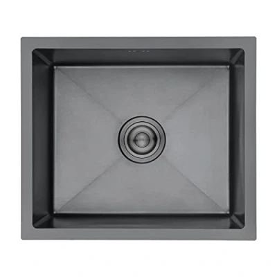 Afbeelding van Ibergrif M85043B Spoelbak Keuken, met Afvoerfilter, Roestvrij Staal (50 x 43 cm), Zwart