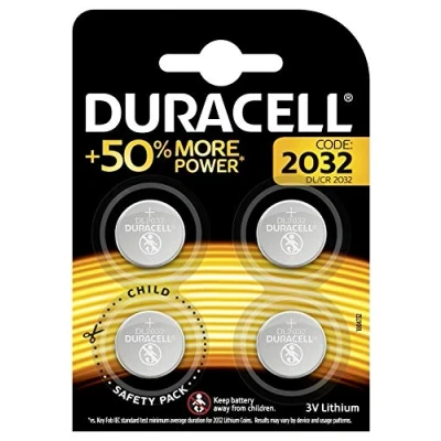 Afbeelding van Duracell 2032 lithium knoopcellen, 3 V, 4 stuks