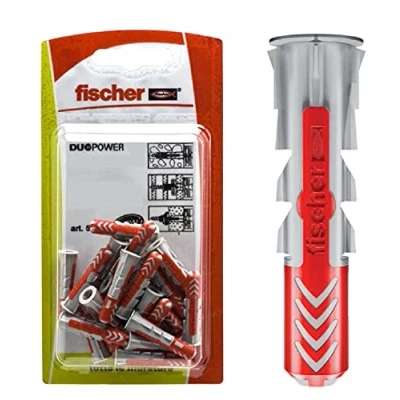 Afbeelding van Fischer 537619 pluggen Duopower, grijs/rood, 8 x 40 mm, 16 stuks