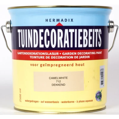 Afbeelding van Tuindecoratiebeits 712 camelwhite 2500 ml Hermadix