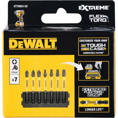 Afbeelding van DeWalt Accessoires Bitset Houder + IMPACT Torsion 57 mm PZ1 x1, PZ2 x2, T15 T20 T57 T30 x1 DT70823 QZ