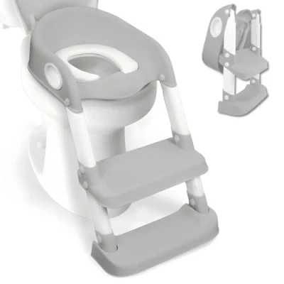 Afbeelding van Mobiclinic Lala wc Verkleiner Kinder bril Met trapje Verstelbaar Inklapbaar Antislip