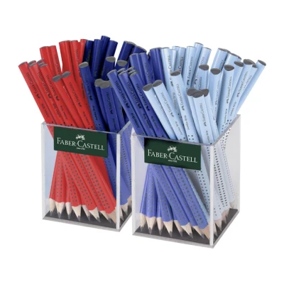 Afbeelding van Potlood Faber Castell Jumbo Grip 2 kokers van 36 stuks rood,blauw,sky