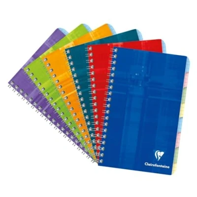 Afbeelding van Adresboek spiraal met blanco tabs 11x17cm 48 blad geruit 5x5mm Willekeurige kleur