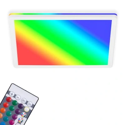 Afbeelding van Briloner SLIM LED paneel plafondlamp dimbaar RGB kleurbediening achtergrondverlichting incl. afstandsbediening 15 Watt 1.850 lumen 4.000 Kelvin wit
