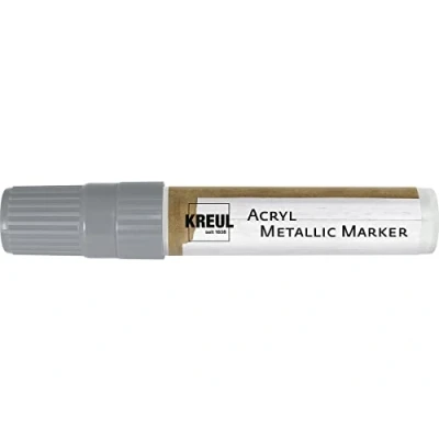 Afbeelding van KREUL 46252 Acryl Metallic Marker XXL, met wigvormige punt ca. 15 mm, zilver, permanente acrylverf metaaleffect, voor puristische elementen
