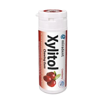 Afbeelding van Miradent Xylitol Kauwgom Cranberry 30 stuks