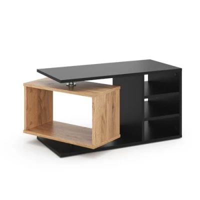 Afbeelding van Vicco Salontafel &quot;Rafi&quot;, Zwart/Eiken, 88 x 40 cm