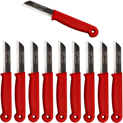 Afbeelding van Solingen Schilmesje RVS Glad 16 cm met &quot;Blade Cover&quot; Rood 500 Stuks