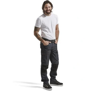 Afbeelding van Blaklader Service werkbroek denim 1497 1141 Marineblauw/Zwart D124