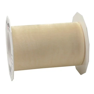 Afbeelding van C.E. Pattberg pure organza lint crème, 27 meter cadeauverpakkinglint, 11,2 cm breed, accessoires voor decoratie en handwerk, decoratielint geschenken, elke gelegenheid