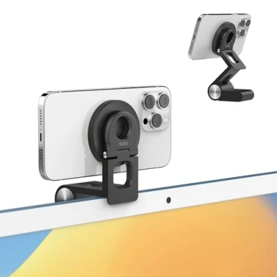 Afbeelding van SODI Continuity iPhone camera voor MacBook, 16 15/14/13/12, iMac, Studio Displays, kantelbare webcamhouder desktopmonitoren. (zwart)