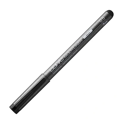 Afbeelding van Copic Multiliner zwart 0,5 mm, tekenpen met water en alcoholbestendige pigmentinkt in zwart, voor schetsen, illustraties contouren