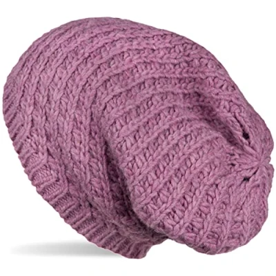 Afbeelding van styleBREAKER unisex knit beanie pet grof gebreid, slouch longbeanie, winter 04024158, Kleur:Mauve