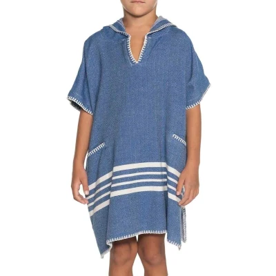 Afbeelding van Kinder Strandponcho Hamam Royal Blue van Lalay maat 2 3 jaar t/m 10 11