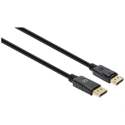 Afbeelding van Manhattan 355568 DisplayPort kabel Aansluitkabel stekker, stekker 1.00 m Zwart Afgeschermd (drievoudig), PVC mantel,
