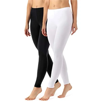 Afbeelding van Merry Style MS MS10 143 LE 2Pack Dames Leggings Sport Vrijetijdsbroek 2 Pak Lang Viscose Sporbroek Yogabroek Zwart/Wit L