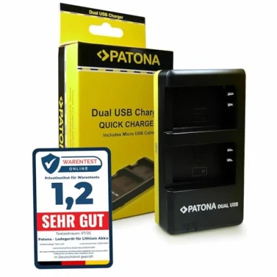 Afbeelding van PATONA Dual Quick Charger f. Nikon ENEL20 EN EL20 incl. Micro USB cable