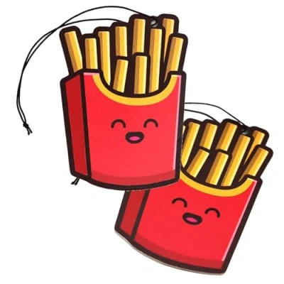 Afbeelding van Set van 2 tuning luchtverfrissers geurboom voor de auto Air Freshener design geurhanger (2 x frietjes)