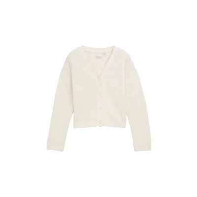 Afbeelding van TOM Tailor Cropped MIT Vausschnitt Vest, Dames, Maat: 152, Wool white