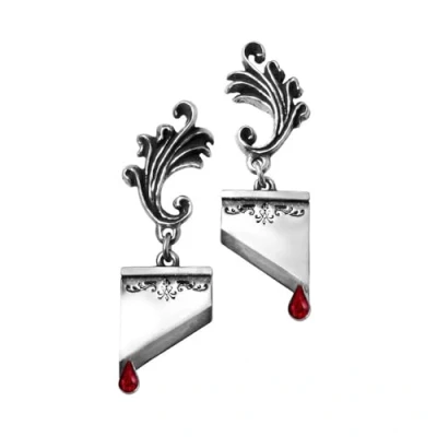 Afbeelding van Alchemy Gothic Oorbellen MARIE ANTOINETTE Zilverkleurig/Rood