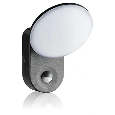 Afbeelding van SEBSON LED Buitenlamp met Bewegingssensor, Wandlamp Antraciet IP65 15W 1300lm Koud Wit 6000K, Verlichting Zwenkbaar Sensor 9m / 140, Buitenverlichting 230V
